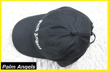 【送料無料】新品パームエンジェルス（Palm Angels） コットン　ロゴベースボールキャップ　(黒×白：ブラック×ホワイト）　ロゴキャップ_画像6