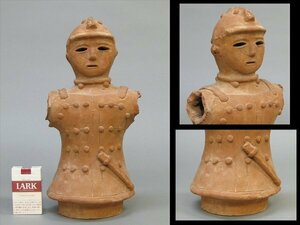 【心庵】発掘品　埴輪　はにわ　兵士　武人　土偶　土器　置物　高さ36.8cm　古墳期　TK021