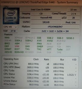 ノートパソコン用インテル Core i5-4300M 