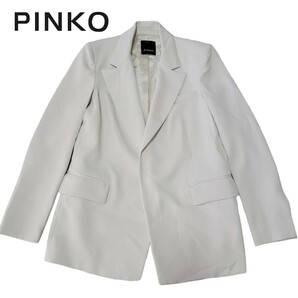 【ほぼ未使用】イタリア製 ピンコ PINKO テーラードジャケット 38 ロングジャケット M～L ベージュ 