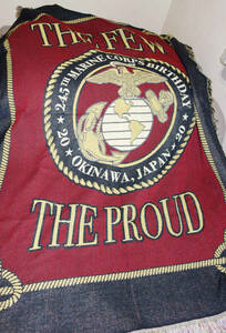 沖縄米軍放出品 245TH USMC BIRTHDAY OKINAWA JAPAN モニュメント ブランケット ラグ タペストリー US MARINE