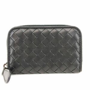 ボッテガヴェネタ　コインケース　イントレチャート　ブラック　レザー　カードケース　BOTTEGA VENETA 　中古　◆3111/藤枝インター店