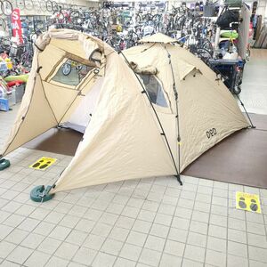 【美品】DOD ライダーズタンデムテント T3-485-TN 取説欠品 内寸210ｘ210ｘ115ｃｍ ツーリング ◆3110/フィールドギア浜松宮竹店