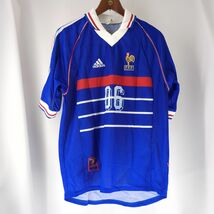 アディダス　半袖Tシャツ　USサイズ M　フランス ゲームシャツ　1998ワールドカップ　ブルー　メンズ　adidas　古着　中古　◆3114/高洲店_画像1