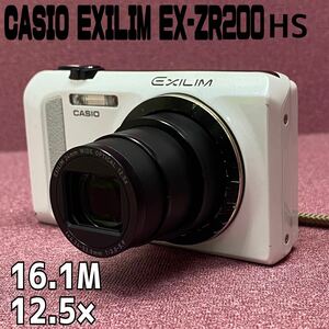 MK■⑦CASIO EXILIM EX-ZR200 ホワイト 12.5× バッテリー カード 記念 撮影 思い出 懐かしい 平成 レトロ デジタル カメラ 頑丈 エモい 