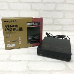 T■② MASPRO マスプロ電工 AV4分配器 VSP4 ピンジャック 24金メッキ端子 外箱付き AUDIO-VIDEO 4way SPLITTER 通電確認済み 美品 中古品