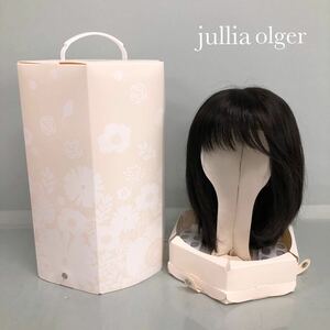 H■ jullia olger ジュリアオージェ ウィッグ JO/MM DE2 M ブラック 黒髪 ミディアム ショート 前髪 女性 かつら ウイッグ ケース付き