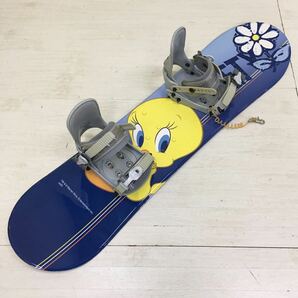 SU■① TWEETY トゥイーティー キッズ用 スノーボード 板 ビンディング付き 全長約107cm スノボー 子供用 ジュニア ワーナー・ブラザースの画像1