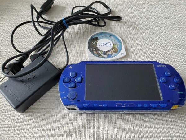 PSP1000本体(ブルー)・充電器バッテリーSDカード付き・カセット(イノセントライフ -新牧場物語-)のおまけ付き