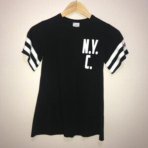 ④⑧ HUSHUSH 黒ワンピースTシャツ チャンピオン 半袖　130ｾﾝﾁ