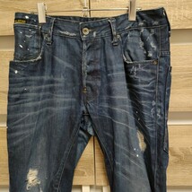 G-Star RAW（ジースターロウ）ダメージ加工デニムパンツ 32×32（Ma9）ボタンフライジーパンジーンズインディゴブルー_画像3