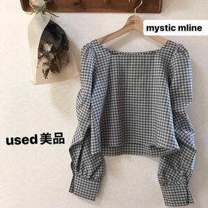 【mystic】[mline] ギャザーパフブラウス　used美品