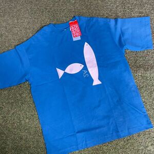 NA147-A43 PAPERSKY ペーパースカイ activity logo T-SHIRT PS231045 Lサイズ 79 BLUE アウトドア シミ有り 未使用 展示品 ウェア