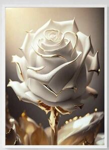 ダイヤモンドアート 白いバラ 薔薇 白 金