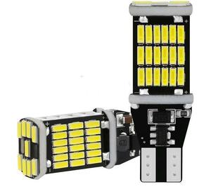 T16 T10 LED ホワイト 45SMD 6000Kナンバー灯　2個　直視厳禁