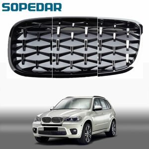 BMW X5 X6 E70 E71 2006 2007 2008 2009 2010 2011 2012 2013 フロント グリル ダイヤモンド レーシング 外装 カスタム ドレスアップ