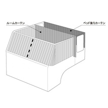 日野純正タイプ 遮光カーテン 3点セット センター&リアベッド グレー 日野4t レンジャープロ 標準/ワイド共用 標準ルーフ車用_画像3