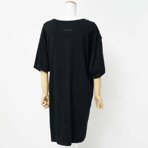 TG7673☆MM6 Maison Margiela メゾンマルジェラ カットソー Tシャツ オーバーサイズ ロゴプリント クルーネック コットン 半袖 黒 サイズLの画像2