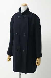 TH2028＝ジルサンダー/Jil Sander*ダブルブレスト*ハーフコート*ステンカラーコート*ネイビー系