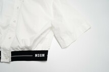 GP1979■イタリア製■エムエスジーエム/MSGM*コットン*半袖*五分袖*シャツ*ブラウス*ショート丈*ホワイト系*size40_画像4