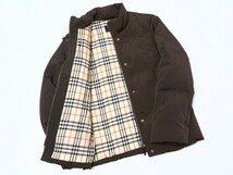 GP5076＝バーバリー BURBERRY LONDON*ダウンジャケット*コート*比翼*裏地ノバチェック柄*サイズ38*ダークブラウン系_画像5