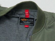 GP5891#アルファインダストリーズ ALPHA INDUSTRIES*MA-1*フライトジャケット*ショート丈ブルゾン*ミリタリー*グリーン系*S_画像9