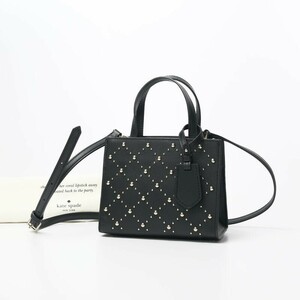 GH2432■美品■kate spade ケイトスペード《2WAY》ショルダーバッグ ハンドバッグ PXRU9089 トンプソンストリート スタッズ 鞄 ブラック 黒