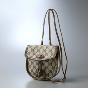 TH1961*GUCCI オールドグッチ*GG柄 ミニショルダーバッグ*ポシェット*クロスボディバッグ*鞄*ブラウン系*vintage