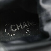 GO6783*イタリア製*CHANEL シャネル*CC ココマーク*バックジップ*レザーブーツ*ショートブーツ*スエード切替*35.5C(22.5cm相当)*ブラック_画像8