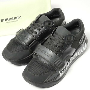 GP3782*イタリア製《BURBERRY バーバリー》37(23.5cm相当) KINGDOM キングダムプリント ローカットスニーカー 厚底 靴 ブラック