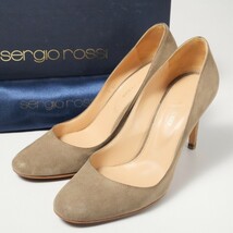 GP5627*イタリア製*Sergio Rossi セルジオロッシ*Size 36.5*スエードレザー*パンプス*靴*グレージュ系_画像1