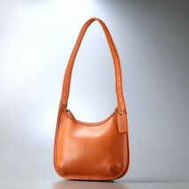 MG1260*USA製*オールドコーチ COACH*9020*エルゴ*グローブレザー*ワンショルダーバッグ*ハンドバッグ*肩掛け*鞄*オレンジ*vintage_画像1