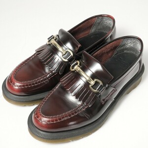 TH2348*Dr.Martens ドクターマーチン*UK5《ADRIAN エイドリアン スナッフル ローファー》レザースリッポン*キルト*革靴**チェリーレッド