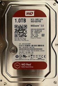 即決　送料無料 　Western Digital WD10EFRX Red 1TB 3.5インチ　SATA HDD1TB nas hard drive 中古　動作確認済