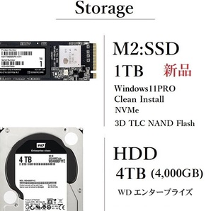 爆速！大容量ストレージ！/ Corei7-6700/ 新品M2:SSD-1TB/ HDD-4TB/ メモリ-32GB/ DVDRW/ WIFI/ Win11Pro/ Office2021Pro/ メディア15の画像3