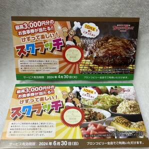 ブロンコビリー スクラッチ クーポン ジェラート &ドリンクバー無料券 2枚の画像1