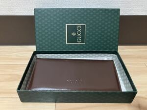 美品◇GUCCI/二つ折り/長財布/メンズ/茶色/ブラウン/レザー/箱付き/グッチ