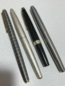 ★全てペン先金★4点セット 万年筆 パイロット PILOT カスタム 18k wg ホワイトゴールド エリート elite custom H576 H574 金 ゴールド 