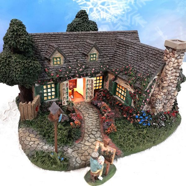 Maler des Lichts [Thomas Kinkade Relaxing Hideout Garden Atelier Diorama Light] Retro-Landschaftsfigur Bonuslampe Antik, Innenausstattung, Ornament, westlicher Stil