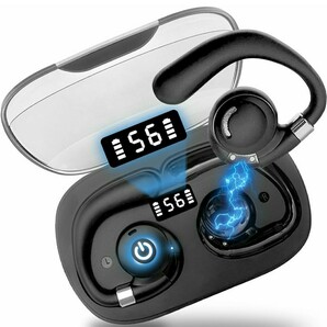 Bluetooth5.3 耳掛け式イヤホン】 耳を塞がない Bluetooth イヤホン 無痛 IPX7 防水 片耳 両耳 マイク付き 16.5mmダイナミックドライバー の画像1
