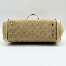 希少☆GUCCI グッチ ハンドバッグ ショルダーバッグ バンブー レザー ジャッキー GG柄 アイボリー ベージュ ブラウン シルバー キャンバス_画像3