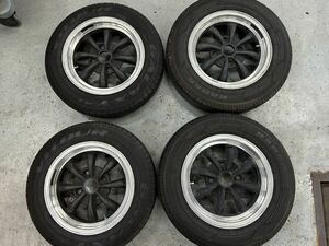 タイヤ付き　ホイール4本セット　空冷VW 15インチ5.5J PCD130 4穴　EMPI 8スポーク　付属タイヤ155/80R15×2本　175/80R15×2本