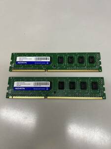 PC用メモリ ADATA 4GB DDR3 1333(9) 4GX16 U-DIMM AD3U1333C4G9-2 4GBX2 中古