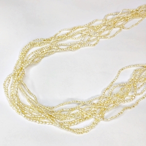 淡水パール 10連 ネックレス 小粒 真珠 K14WG ホワイトゴールド金具 全長約48cm イエロー系 ジュエリー アクセサリー 本体のみ