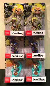 新品未開封 amiibo インクリング イエロー オクトリング ブルー コジャケ 3種各2個セット スプラトゥーン アミーボ