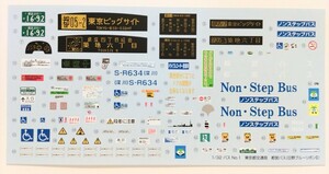 アオシマ模型 1/32 バスNo.1東京都交通局 都営バス(日野ブルーリボンⅡ)のデカールのみ