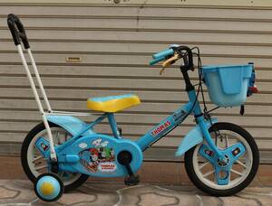 中古・１４インチ幼児用・機関車トーマス自転車・押手付・整備済み