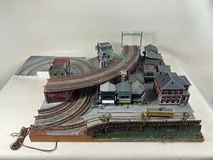 Nゲージ 鉄道模型 ジオラマ 昭和 レンガ高架橋 下町の商店街 柳がある川 都電のある風景 都電モジュール 車両展示台 ディスプレイ marg-B