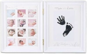  baby month .12 months photo hand-print stamp baby frame ( white )