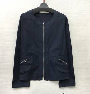 [ new goods ]LL woman non ka Large p jacket LL size spring clothes free shipping lady's dress length short . navy 